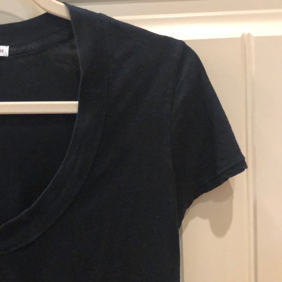 James Perse Black V Neck Tee Sz 2 - Picture 4 of 6